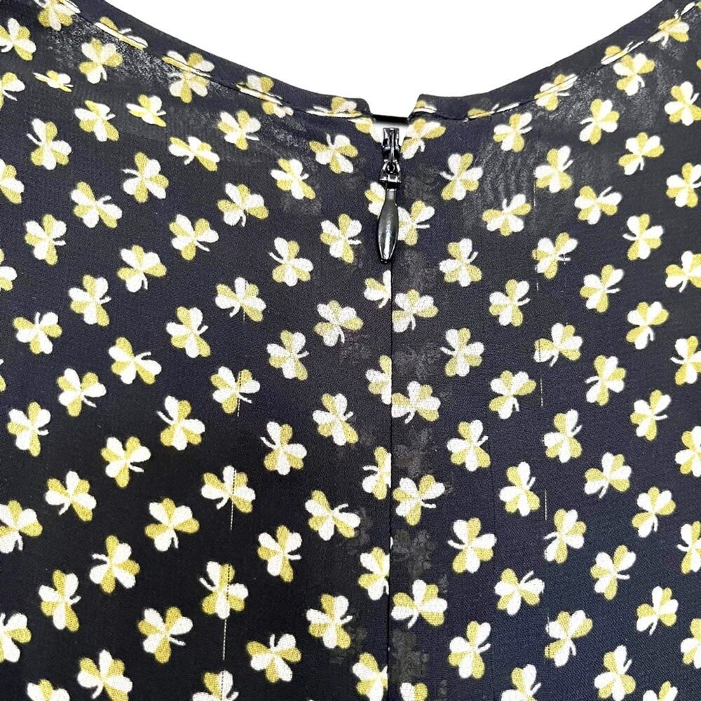 Orla Kiely RARE chiffon clover shamrock ditsy  print midi dress size 6 - Picture 7 of 14
